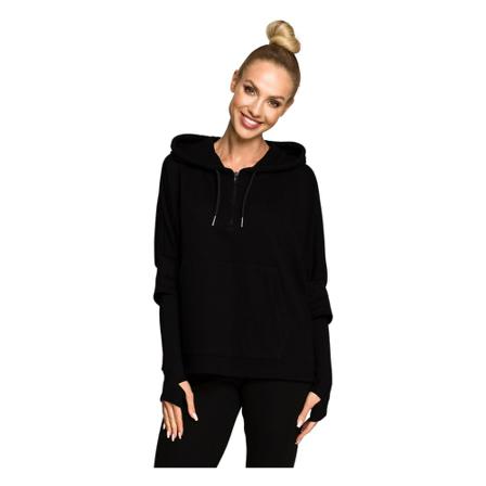 Moe Bluza z kapturem i dodatkowymi mankietami, kobieta, 2XL/3XL, Czarny