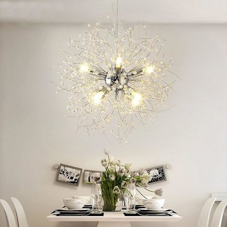 8-armet Moderne Elektroplettet Globe Lysekroner Fyrværkeri Led