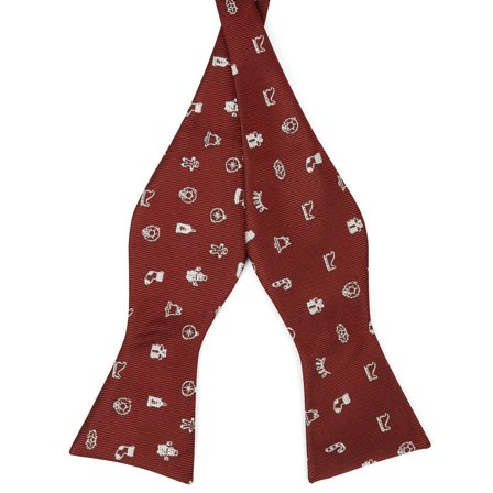 Burgundowo-biała bożonarodzeniowa muszka do samodzielnego zawiązania dla mężczyzn - Muszki do samodzielnego wiązania