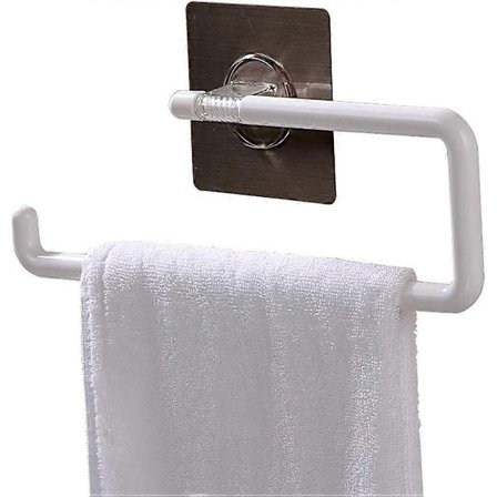 Självhäftande Toalettpappershållare, Badrumshanddukshängare, Väggmonterad, Handduk, Nyckel, Vit