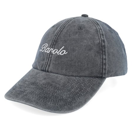 Iconic - Zwart unconstructed Cap - Barolo Script Vintage Washed Black Dad Cap @ Hatstore