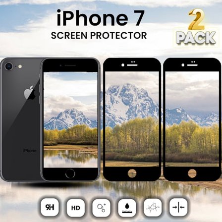 2-Pack IPHONE 7 Näytönsuoja - Karkaistu Lasi 9H - Super laatu 3D