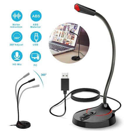 USB Desktop Mikrofon Plug & Play PC Dator Mic för dator -