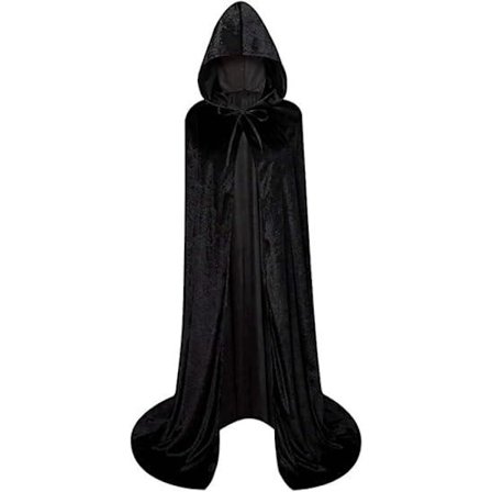 Halloween-kostymer, festdrakter, kappe for barn og voksne, svart gullfløyelskape, vampyr-dødskape M Svart