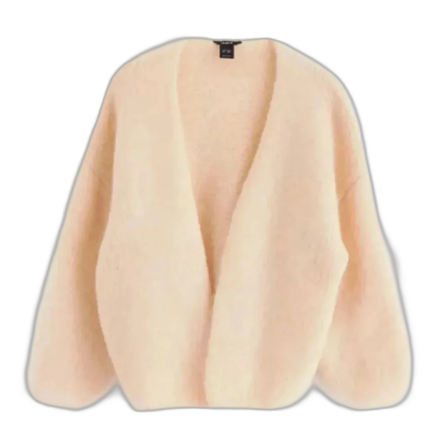 Beige fluffig kofta från Lindex