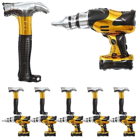 12 stk. Temafest Dekorative Ballon Oppustelige Hammer Balloner Bore Balloner Reparationsværktøj Ballon