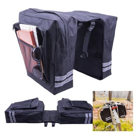 Forever Dubbel cykelväska för hållaren Outdoor Svart