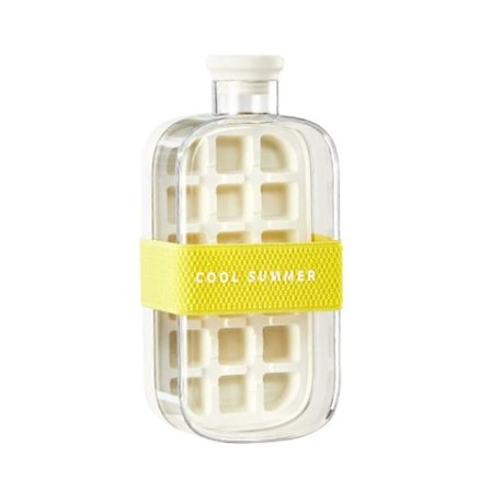 Isformflaska med ett klick, kylkopp med sugrör, iskubbricka med lock för frys, kreativ NO TOUCH