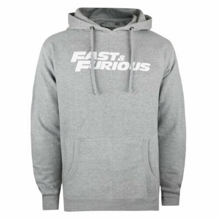 Fast & Furious Mens Logo Hoodie XL Heather Grey