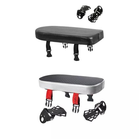 Mountainbike Bagsæde Pude Børn Cykelsæde(størrelse:15x30x3.5cm),Med et par pedaler,sort