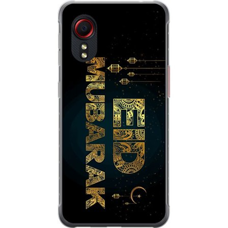 Yhteensopiva Puhelinkuori Samsung Galaxy Xcover 5 Kultainen ramadan-aiheinen motiivi, jossa on koristeellista typografiaa, lyhtyjä, puolikuu ja täht