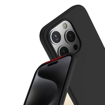 iPhone 15 PRO - Beskyttelsescover i matbehandlet stødabsorberende silikone Black