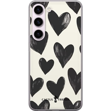 Kompatibel Mobilcover til Samsung Samsung Galaxy S23 Cactus and Friends - Bold Black Love Pattern