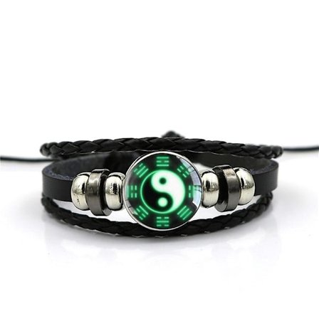 Cartoon söt Naruto armband svart läder färgglada ädelsten armband för barn barn DB