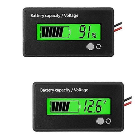 2 st DC 12V 24V 36V 48V 72V Batterimätare Batterikapacitet Spänningsindikator Bly-syra och Litium