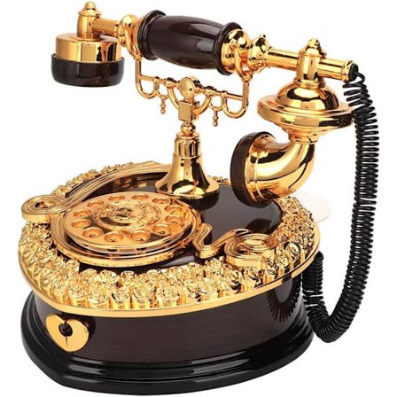 Musikalsk smykkeskrin, vintage drejetelefonformet musikskab fødselsdag julegave til piger kvinder