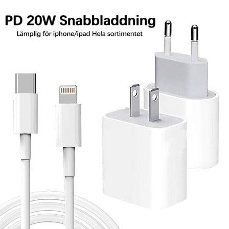 Stöd Apple snabbladdare PD 20W snabbladdare iphone/ipad full serie