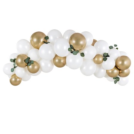 Ilmapallokaari Kulta & Valkoinen 2m