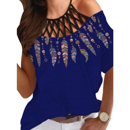 Dam Kortärmad T-shirt Kalla Axeltröjor