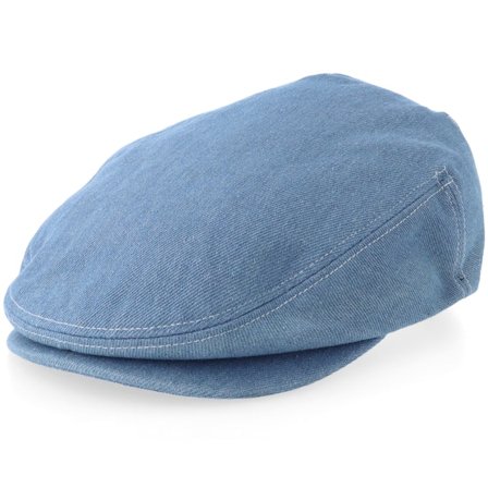 Brixton - Hooligan Denim/Off White Snap Cap Flatcap Blue Cap - @ Hatstore
