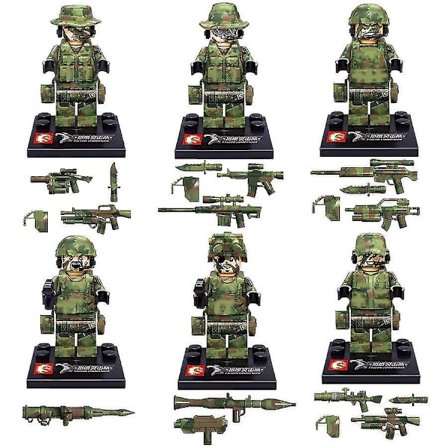 6pcs Military Building Blocks Falcon Commando Minifigure Assembling Doll Toy