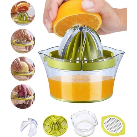 Manuell Juicer Citronpress Diskmaskinssäker, Multifunktionell Apelsin Citrus Lime Juicer, Handfruktpress med Mätbehållare 400ml