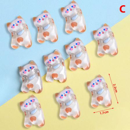 10 St Tecknade Djur Harts Platt Rygg Statyett Diy Smycken Craf