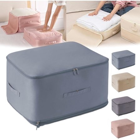 Flyttekasser i tung kvalitet, selvkomprimerende lynlåslomme, Blå XL (20,5x16,5x23,6 tommer)