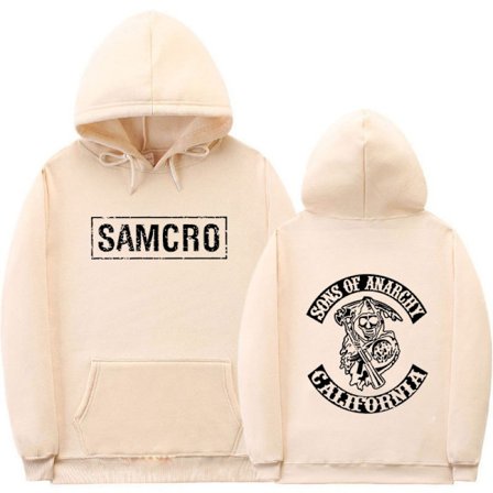 Sons Of Anarchy Samcro Hoodie Dobbeltsidet Print Hoodie Shirt Top Khaki