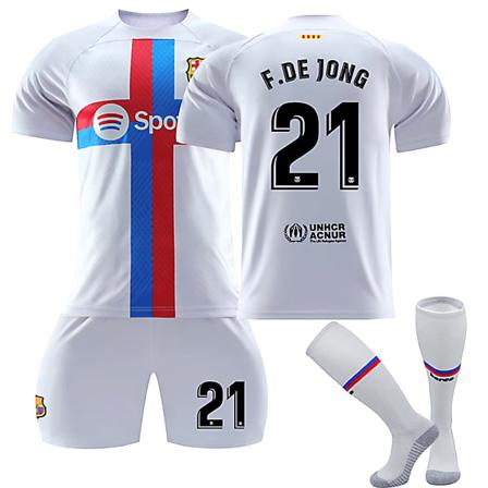 22/23 Uusi kausi Vieras(2) FC Barcelona F.DE JONG Nro 21 Lapsen pelipaitapaketti Barn-28