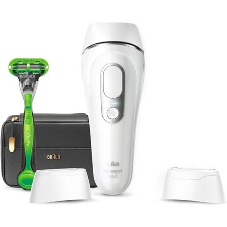 Braun Silk·expert Pro 5 PL5145 - IPL för män, Home Pulsed Light Epilator, Vit/Silver