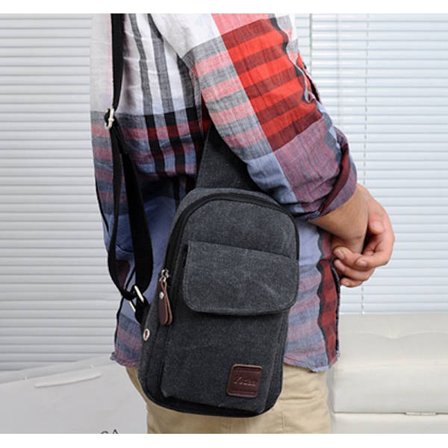 Herre Casual Crossbody tasker Lærred skuldertasker Crossbody tasker Mode skuldertasker grå