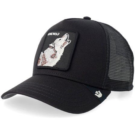 Goorin - Noir trucker Casquette - Lone Wolf Void Black A-Frame Trucker @ Hatstore