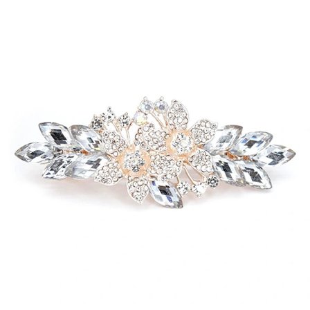 Hårspenner med krystallblomster HVIT Hvit
