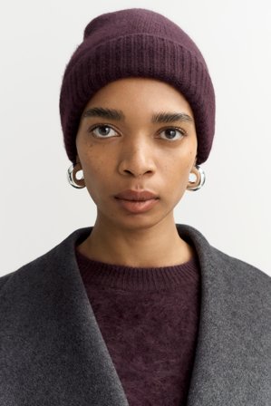 Soft Goat - Chunky beanie - One Size - Midnight Plum