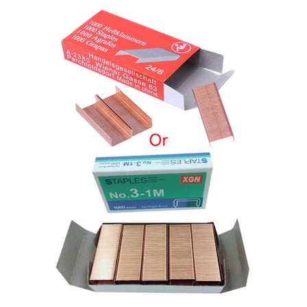 1000 st/förpackning 12 mm 12# 24/6 Kreativa metallklamrar för kontor, skola, bindning S