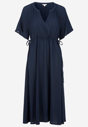 Cellbes of Sweden - Kreppet kjole i marine til damer i størrelse 54/56