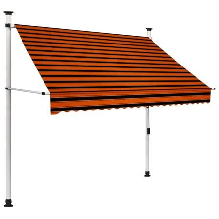 vidaXL Markis manuellt infällbar 200 cm orange och brun multifärg