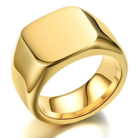 Slät Klackring Rostfritt Stål Guld