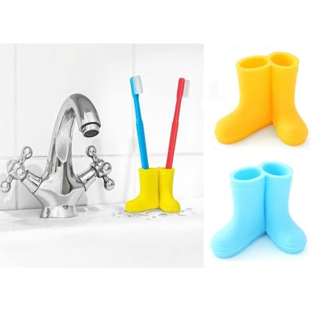 2-pack regnstövlar tandborsthållare silikon söt arrangör för dig