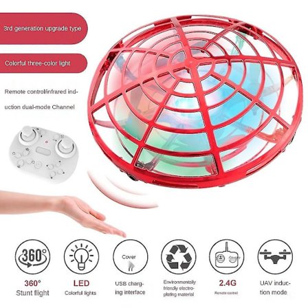 Mini Helikopter Barnleksaker UFO Drone Barnleksaker red