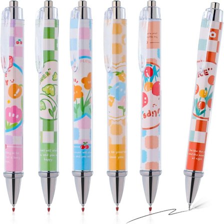 Mordely 6st Gel Penna Svart Refill Penna Kulspetspenna