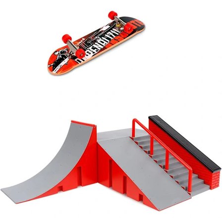 Finger Skateboard Rampe Sæt - Mini Skate Park Sæt Træningstilbehør, A