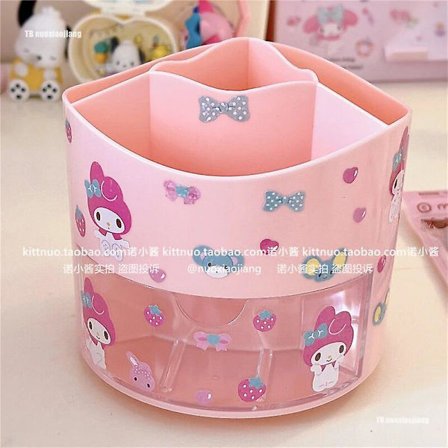 Kawaii Kuromi Roterbar pennhållare Anime My Melody Cinnamoroll Pompompurin Brush Container Pochacco Organizer Brevpapper