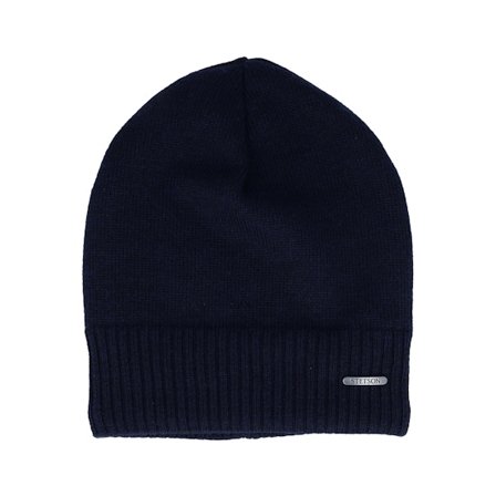 Stetson - Blau traditionalbeanie Mütze - Beanie Oversized Merino Navy Beanie @ Hatstore