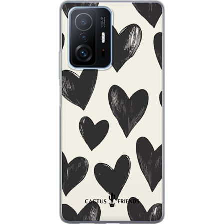 Yhteensopiva Puhelinkuori Xiaomi Xiaomi 11T Cactus and Friends - Bold Black Love Pattern