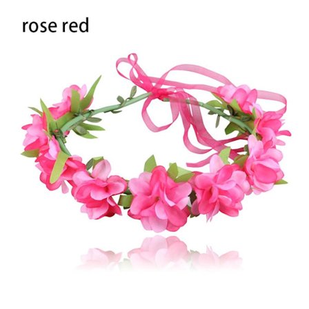 Morsian Hiusseppeleet Kukkahiuspanta ROSE RED