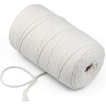 Bomullsrep, 3mm x 200m Blondering 100% Naturlig Bomullsrep f