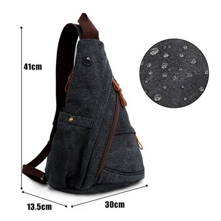 Retro brysttaske slynge taske rygsæk kvinder og mænd lille skoletaske skuldertaske rygsæk sportstaske til skole fritid rejse forretning jogging