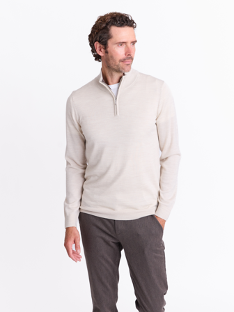 Berto merino zip genser